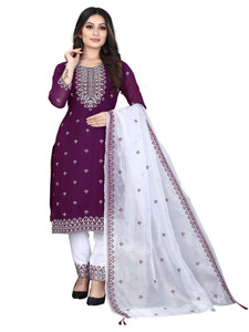 Usuwahifashion Georgette Embroidered Salwar Suit Material