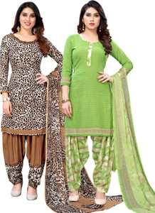 AYKA CLOTHINGS Crepe Printed Kurta & Patiyala Material