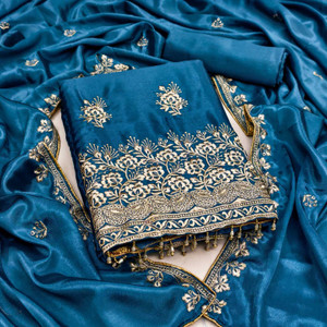 BRAD LEEZO Chiffon Embroidered Salwar Suit Material