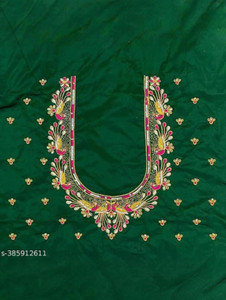 RAJVILASH Pure Silk Embroidered Blouse Material
