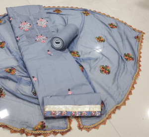 नंदुविका कॉटन ब्लेंड एम्ब्रॉइडरेड सलवार सूट मटेरियल