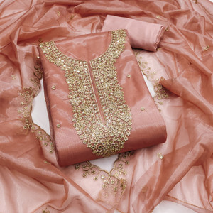 M FASHION Net/Lace Embroidered Salwar Suit Material