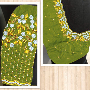OMINI FASHION Art Silk Embroidered Blouse Material