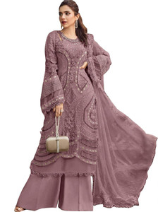 IYALAFAB Georgette Embroidered Salwar Suit Material