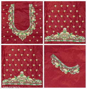 RAJVILASH Pure Silk Embroidered Blouse Material