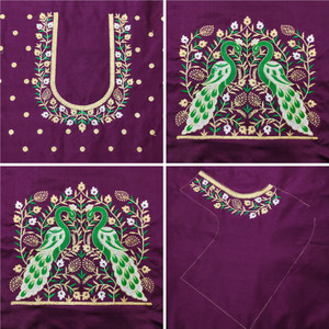 RAJVILASH Cotton Silk Embroidered Blouse Material