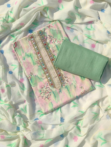 GC80 BY GAURI COLLECTION Pure Cotton Printed, Self Design Salwar Suit Material