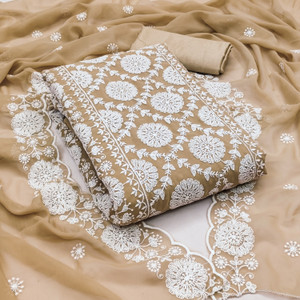 M FASHION Georgette Embroidered Salwar Suit Material