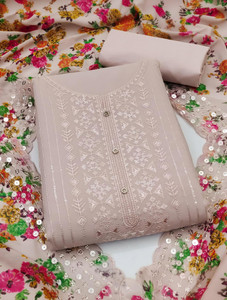 THIRA Georgette Embroidered Salwar Suit Material