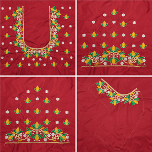 RAJVILASH Cotton Silk Embroidered Blouse Material