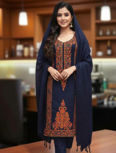 REET MAHAL Wool Embroidered Salwar Suit Material