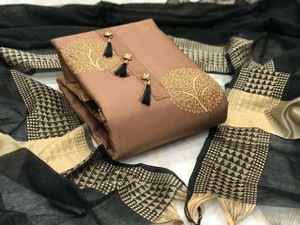 ALL IN ONE Cotton Blend Embroidered Kurta & Churidar Material