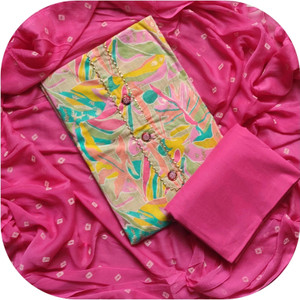 ABODH COLOURS Pure Cotton Printed, Self Design Salwar Suit Material