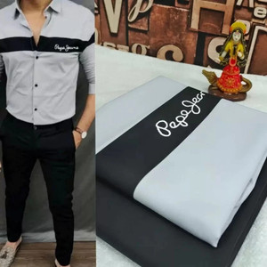 nilkanth creation Polycotton Striped Shirt & Trouser Fabric