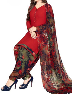 Punjdhan ethnicstore Crepe Printed Kurta & Patiyala Material