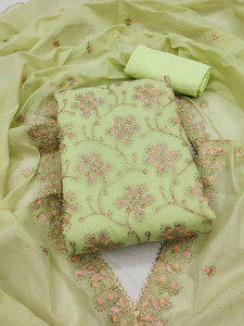 Divastri Silk Blend Embroidered Salwar Suit Material