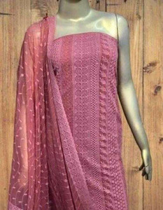MYRAADESIGNER Georgette Embroidered Salwar Suit Material
