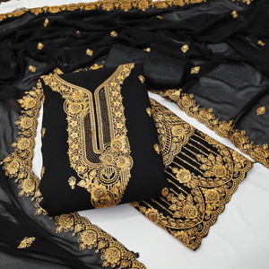 Om Creation Georgette Embroidered Salwar Suit Material