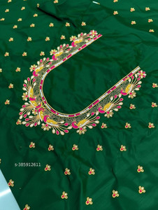 RAJVILASH Pure Silk Embroidered Blouse Material