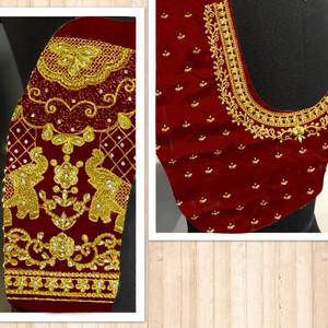 SRIBALAJIESTORE Art Silk Embroidered Blouse Material