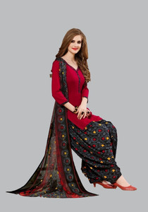AYKA CLOTHINGS Crepe Printed Salwar Suit Material