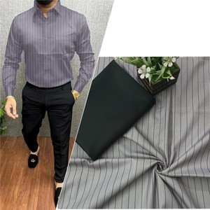 SARVOTTAMFABRIC Cotton Blend Striped Shirt & Trouser Fabric
