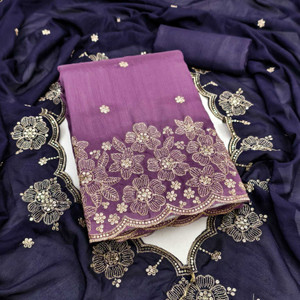 Hidhasha Cotton Silk Embroidered Salwar Suit Material