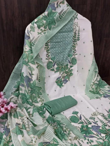 GC80 BY GAURI COLLECTION Pure Cotton Printed, Self Design Salwar Suit Material