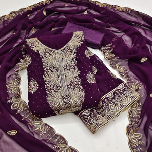 Payal Creation Georgette Embroidered Salwar Suit Material