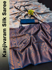 Blue Wish Temple Border Bollywood Jacquard Saree