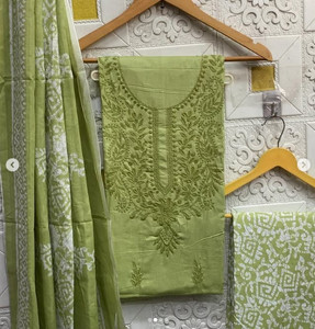 Meghdoot Textiles Pure Cotton Embroidered Salwar Suit Material