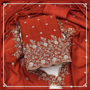 TNT Silk Blend Embroidered Salwar Suit Material