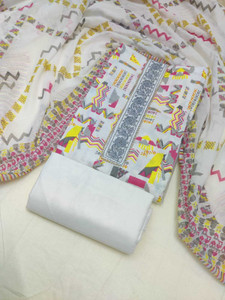 krishna boutique Pure Cotton Embroidered Salwar Suit Material