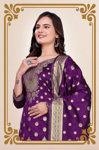 kantuba Art Silk Solid Kurta & Churidar Material