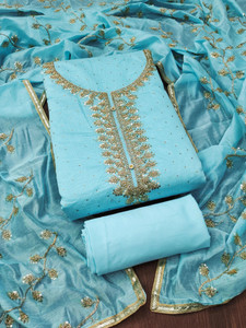 Heenari Chanderi Embroidered Salwar Suit Material