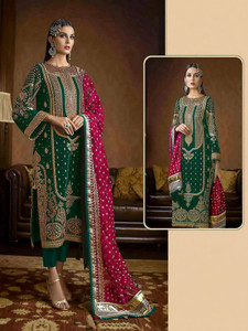 COCFI Georgette Embroidered Salwar Suit Material