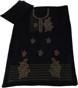 ALMA COLLECTION Velvet Embroidered Kurta Fabric