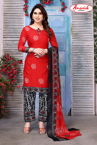 ANAND Crepe Floral Print, Paisley Salwar Suit Material