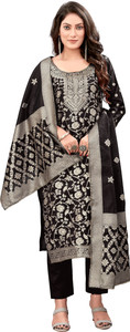 SARVAH Art Silk Self Design Salwar Suit Material