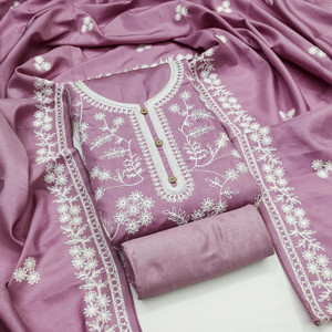 RUDRAA FAB Silk Blend Self Design Salwar Suit Material