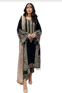 ZONFAB Georgette Embroidered Salwar Suit Material