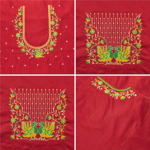 RAJVILASH Pure Silk Embroidered Blouse Material