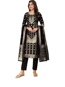 SARVAH Art Silk Self Design Salwar Suit Material