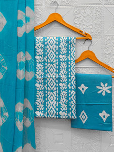 YANKITA Cotton Blend Printed Kurta & Patiyala Material
