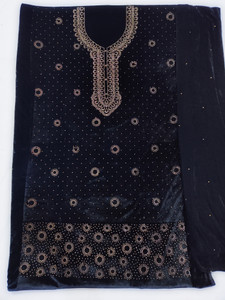 universe creation Velvet Embellished Salwar Suit Material