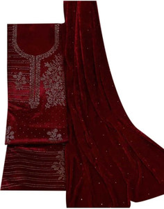 THIRA Velvet Embellished Salwar Suit Material