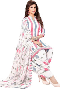 Sarvagny Crepe Polka Print Salwar Suit Material