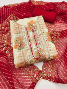 VIYONA FAB Chanderi Embroidered Salwar Suit Material