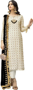 ZONFAB Georgette Embroidered Salwar Suit Material