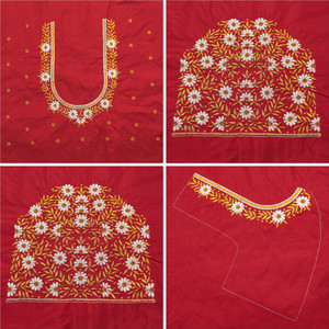 RAJVILASH Art Silk Embroidered Blouse Material